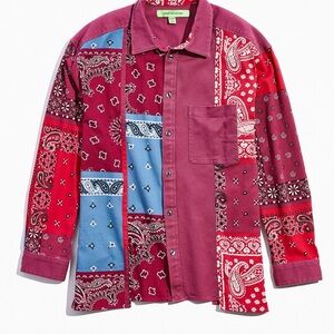 Urban Outfitters Multicolor Patchwork Button Down Shirt
